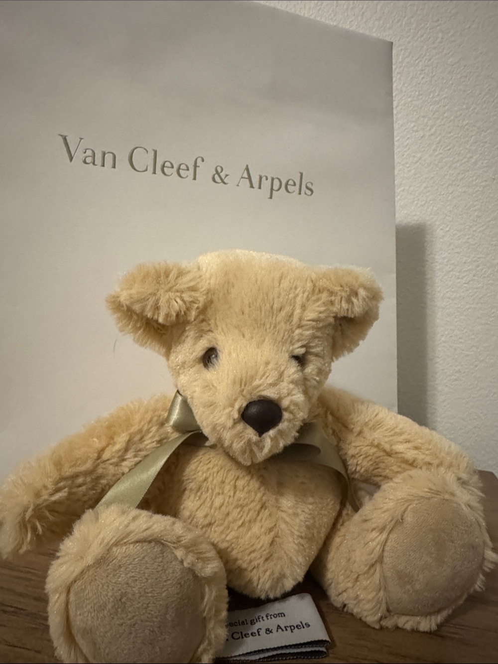Van Cleef & Arpels Beige Plush Teddy Bear VIP gift